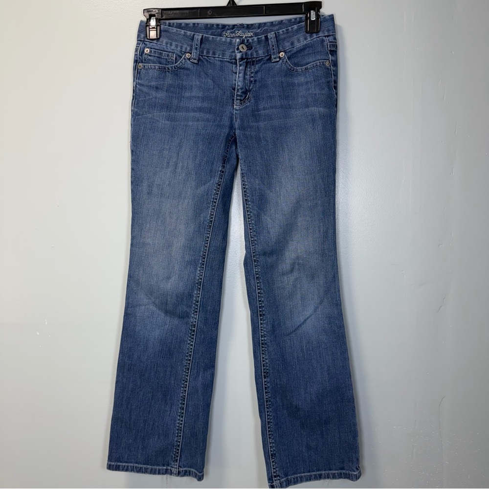 Ann Taylor Modern Fit Lindsay Waist Blue Jeans Petite 4 Low Rise Casual
